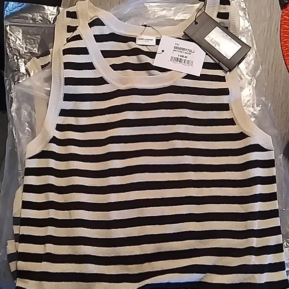 Yves saint Laurent, size L and XL, tan stripes/black stripes